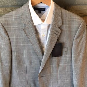 Haggar Gray Glen Plaid Blazer, Size M/ 40R NWT